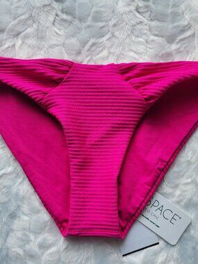 L*Space Bikini Bottom Women's XS Swim Pink Sol Ribbed Swimwear by Revolve NWT